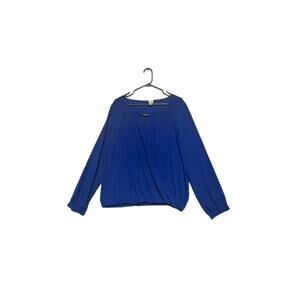 Cover Stitched Wrap Keyhole Blouse Women's Size XL